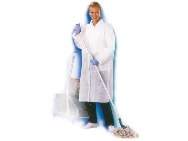 Camice monouso Icoguanti in PPL con chiusura in velcro taglia L bianco - conf. da 5 pezzi - CAMPPX/L