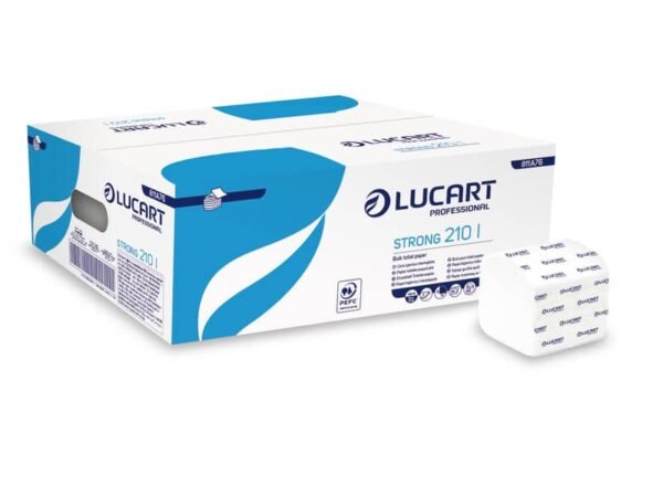 Carta igienica interfogliata Lucart Strong 210 l 2 veli 40 conf da 210 foglietti - 811A76