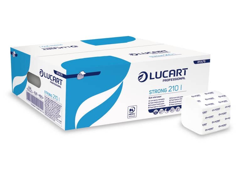 Carta igienica interfogliata Lucart Strong 210 l 2 veli 40 conf da 210 foglietti – 811A76