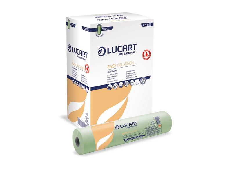 Lenzuolino medico Lucart Easy 80 Green – 80 m 2 veli 216 strappi – 870090U