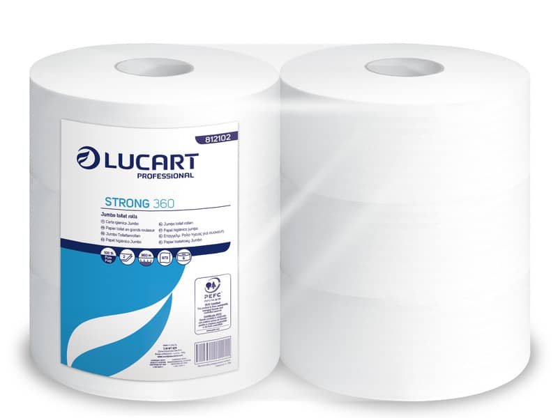 Carta igienica Lucart jumbo 2 veli  6 rotoli da 973 strappi – 812102P