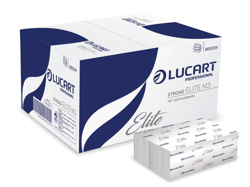 Asciugamani piegati a ”M” Lucart Elite M3 3 veli 15 conf. da 125 pezzi 865004B