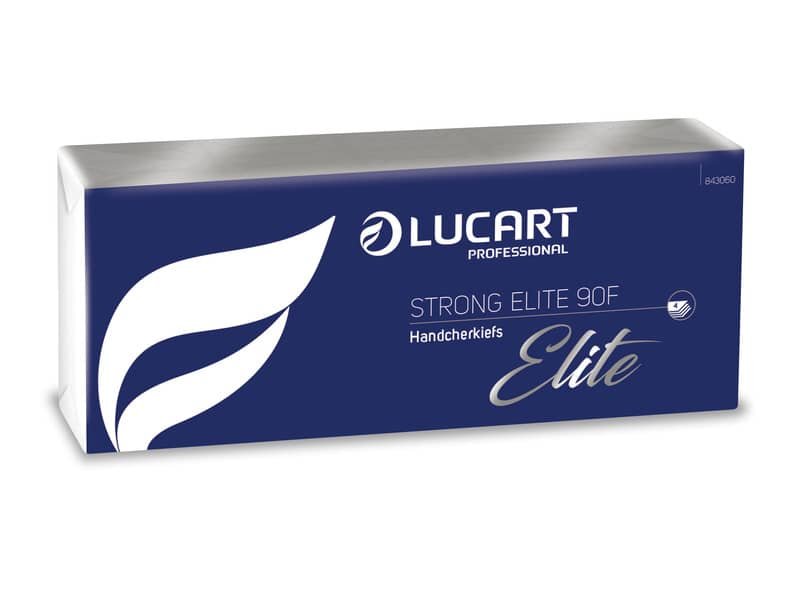 Fazzoletti di carta Lucart Strong 90 Elite F 4 veli – conf. 10 pacchetti da 9 fazzoletti – 843060