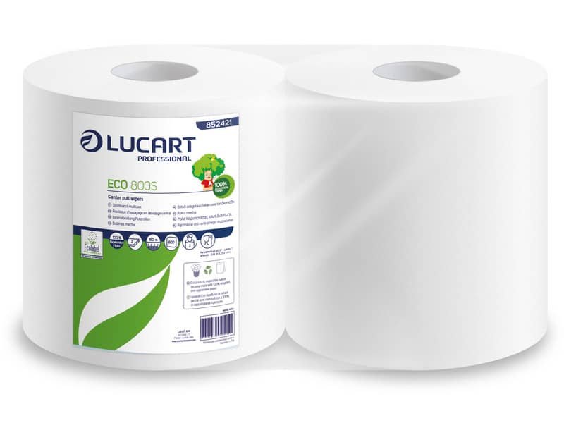 Bobina multiuso Lucart Eco 800 strappi 180 mt – 2 veli – Conf. 2 rotoli – 852421