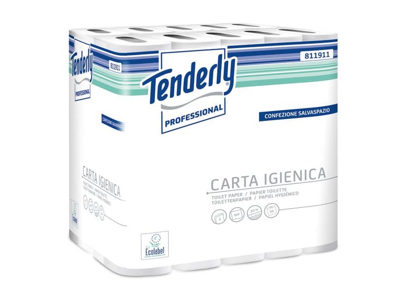 Carta igienica Tenderly salvaspazio 2 veli 30 rotoli da 160 strappi – 811911U