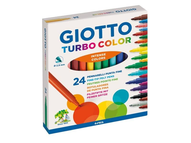 Pennarelli GIOTTO Turbo Color punta fine 2,8 mm assortiti astuccio da 24 – 417000