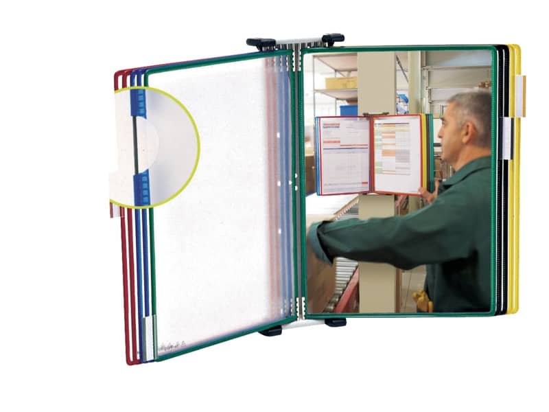 Leggio murale T-Technic Tarifold© con 10 buste in PVC A4 B414109