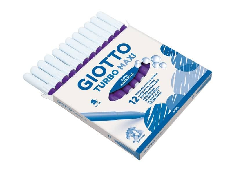 Pennarello GIOTTO Turbo Maxi punta grossa in fibra 5 mm violetto Conf. 12 pezzi – 456035