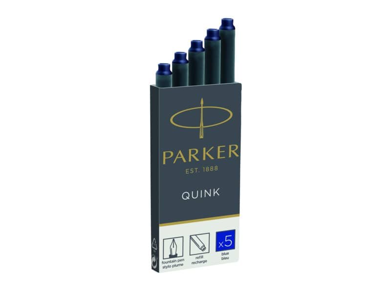 Cartucce inchiostro per stilografica Parker Quink blu confezione da 5 – 1950384