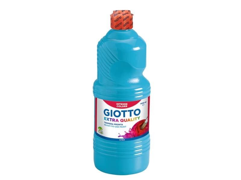 Tempera a base d’acqua GIOTTO Extra Quality flacone 1 lt cyan 53341500