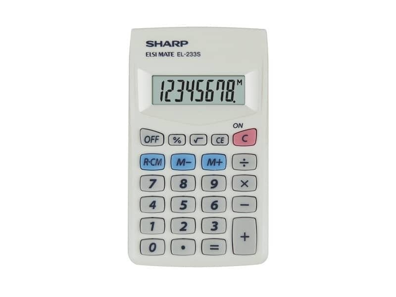 Calcolatrice tascabile SHARP con display a 8 cifre bianco SH-EL233SB