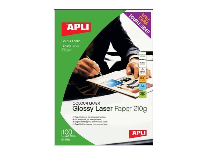 Carta fotografica laser Decadry A4 alta qualit… – finitura lucida – fronte/retro 210 g/mý bianco Conf. 100 fogli T900008