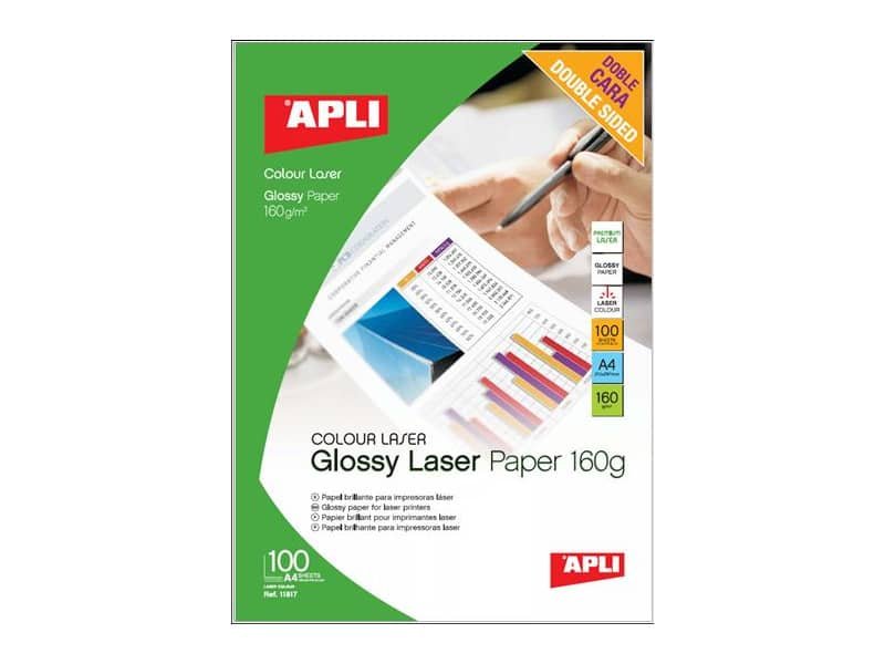 Carta fotografica laser Decadry A4 alta qualit… – finitura lucida – fronte/retro 160 g/mý bianco Conf. 100 fogli T900009