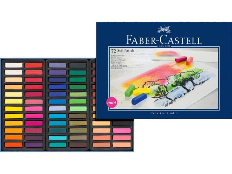 Crete morbide Faber-Castell Soft Pastels Creative Studio mini assortiti astuccio di cartone da 72 – 128272