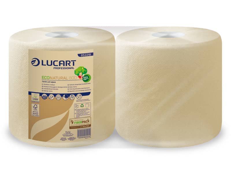 Bobina multiuso Lucart EcoNatural 800 – 200 m 2 veli avana – 2 rotoli da 800 strappi – 852218