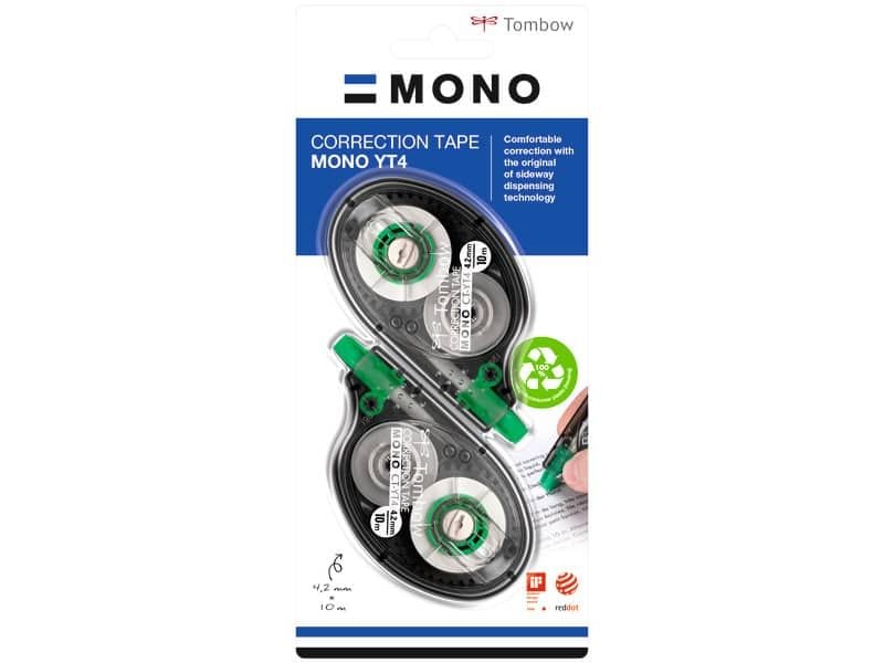Correttore a nastro Tombow MONO Tape Control System 4,2 mm x 10 m blister 2 pz. – PCT-YT4-2P