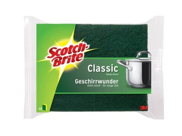 Spugna accoppiata Scotch-Brite© spugna e fibra abrasiva verde Conf. 2 pezzi - A12