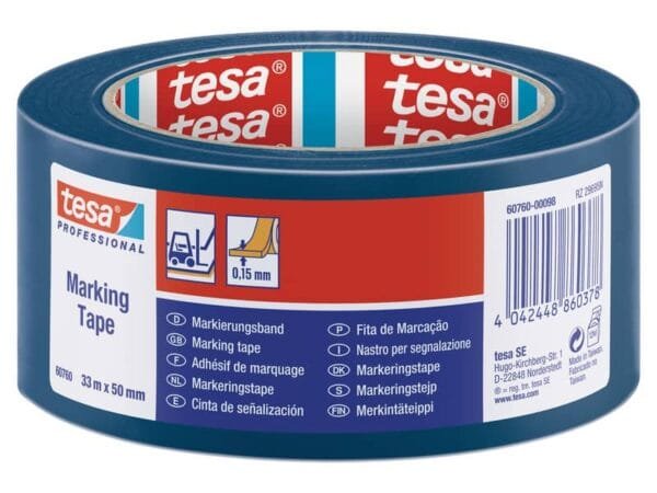Nastro per segnalazioni in PVC tesa tesaflex© 60760 rivestito gomma resina 50mmX33m blu - 60760-00098-15
