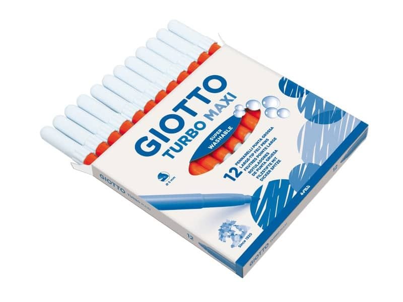 Pennarello GIOTTO Turbo Maxi punta grossa in fibra 5 mm arancione Conf. 12 pezzi – 456005