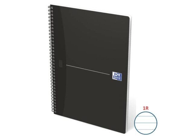 Quaderno spiralato OXFORD Office Essentials Maxi A4 nero rigato 7 mm 100102931