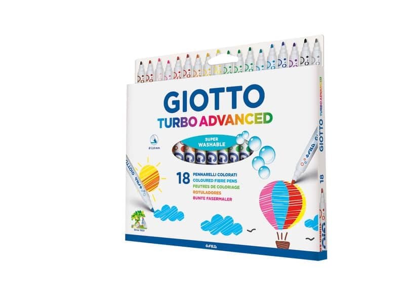 Pennarelli GIOTTO Turbo Advanced punta fine 2,8 mm assortiti astuccio appendibile da 18 – 426200