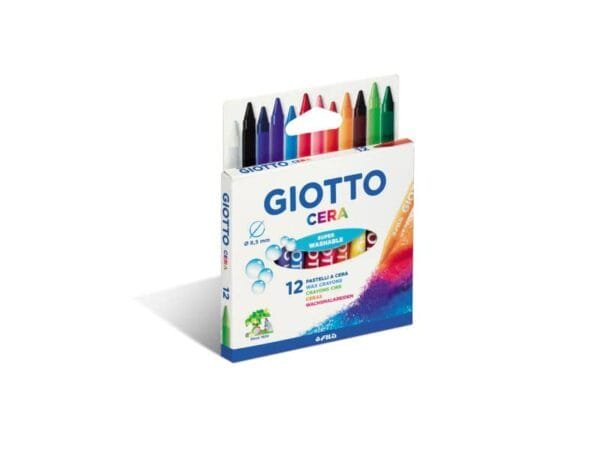 Pastelli a cera GIOTTO CERA assortiti  astuccio appendibile da 12 - 281200