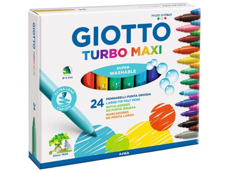 Pennarelli GIOTTO Turbo Maxi punta grossa 5 mm assortiti astuccio da 24 – 455000