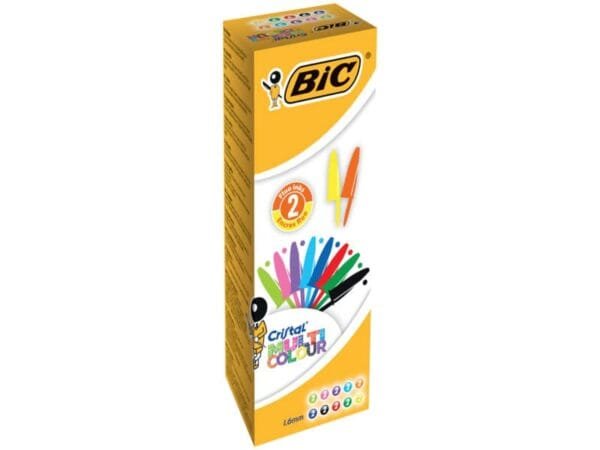 Penne a sfera con cappuccio BIC Cristal Large Multicolour 1,6 mm assortiti conf. 20 pezzi - 926381