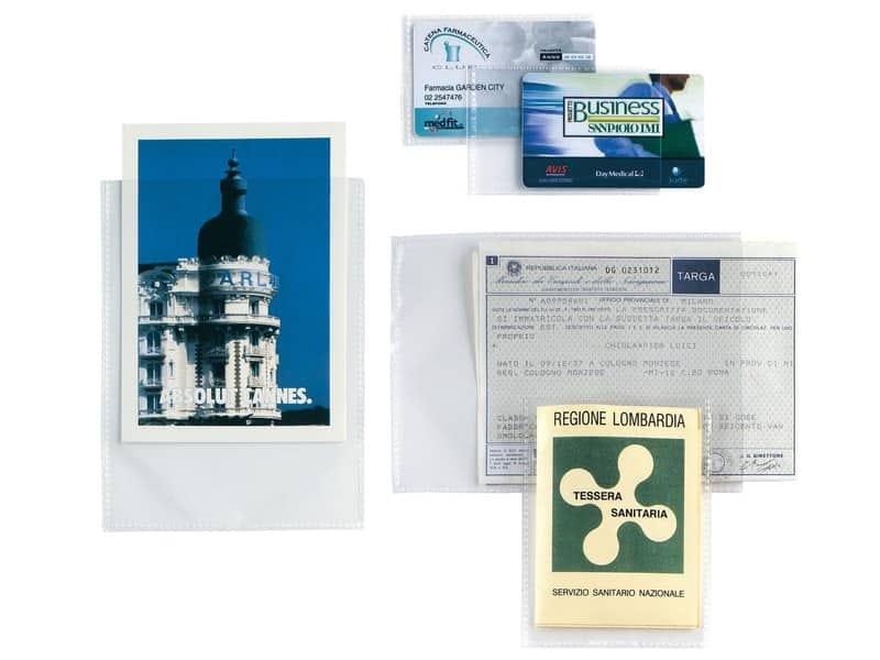 Buste a U Sei Rota Soft PP liscio – alto spessore trasparente – formato interno 5,4×8,6 cm – Conf. 100 pezzi – 650508
