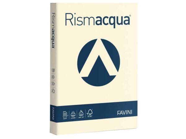 Carta colorata Favini Rismacqua colori tenui 140 g/mý A4 avorio 110 - Risma da 200 fogli - A65Q204