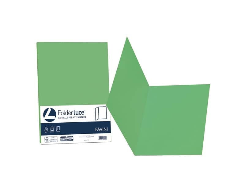 Cartellina semplice FAVINI FOLDER S cartoncino Simplex Luce&Acqua 200 g/mý 25x34cm verde 60  conf.50 – A50D664