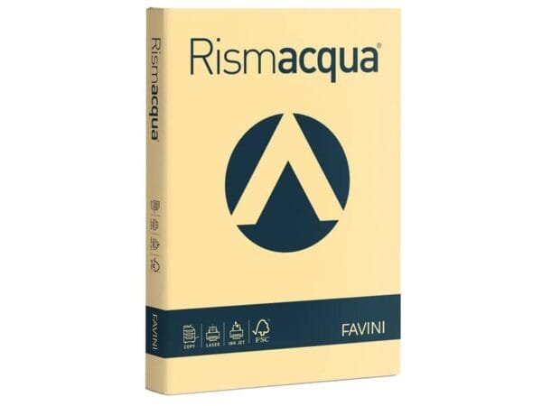 Carta colorata Favini Rismacqua colori tenui 140 g/mý A4 camoscio 02 - Risma da 200 fogli - A65R204