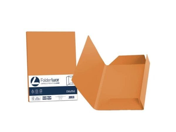 Cartellina 3 lembi Favini FOLDER 3L Luce&Acqua 200 g/mý 24,5x34,5cm arancio 56 conf.25 - A50E434