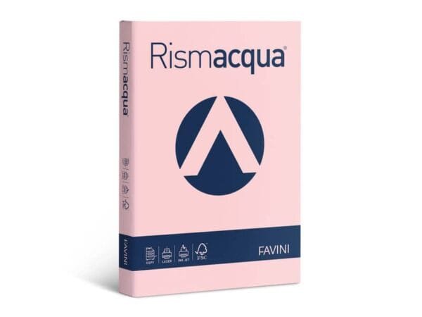 Carta colorata Favini Rismacqua colori tenui 140 g/mý A3 rosa 10 - Risma da 200 fogli - A65S213