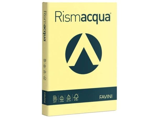 Carta colorata Favini Rismacqua colori tenui 140 g/mý A4 giallo chiaro Risma da 200 fogli - A652204
