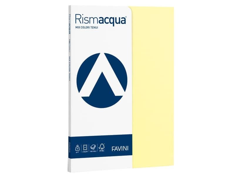 EC – Carta colorata Favini Rismaluce colori tenui 90 g/mý A4 mix 5 colori Risma da 100 fogli – A69X124