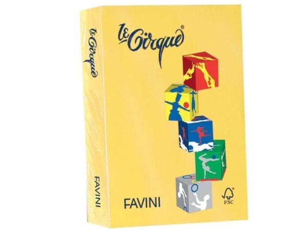 Carta colorata FAVINI LE CIRQUE per tutte le tecnologie di stampa 80 g/mý A4 giallo sole 202  500 fogli - A71B504