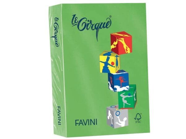 Carta colorata FAVINI LE CIRQUE per tutte le tecnologie di stampa 80 g/mý A4 verde prato 203  500 fogli - A71M504