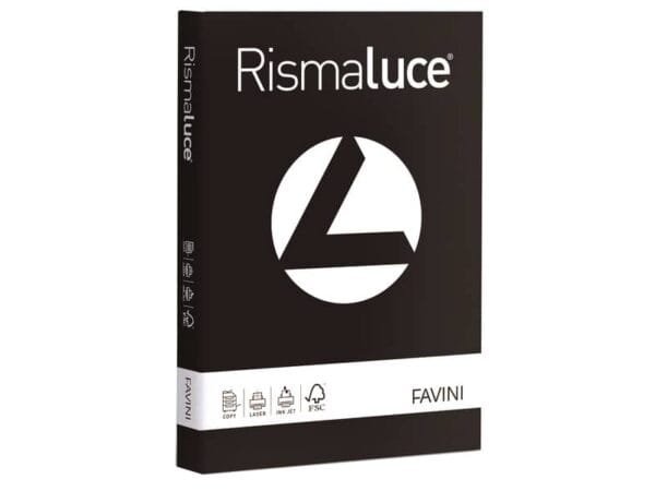 Carta colorata Favini Rismaluce colori forti 200 g/mý A4 nero 63 - Risma da 125 fogli - A67A134