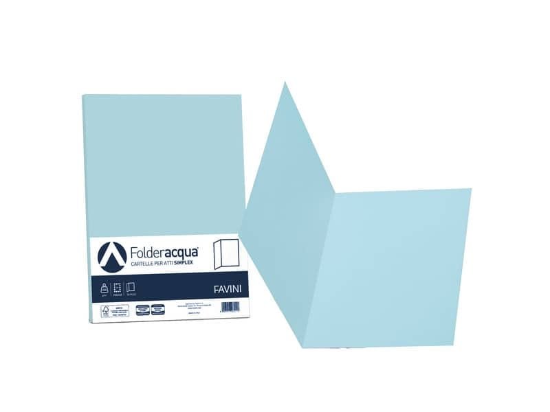 Cartellina semplice FAVINI FOLDER S cartoncino Simplex Luce&Acqua 200 g/mý 25x34cm celeste 08  conf.50 – A50T664