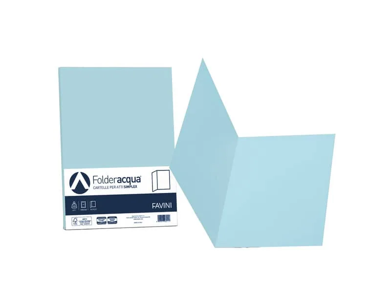 Cartellina semplice FAVINI FOLDER S cartoncino Simplex Luce&Acqua 200 g/mý 25x34cm celeste 08  conf.50 – A50T664