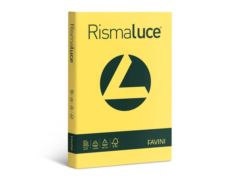 Carta colorata Favini Rismaluce colori forti 90 g/mý A3 giallo sole Risma da 300 fogli – A66B313