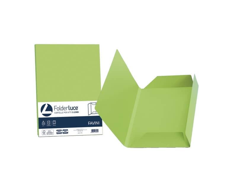 Cartellina 3 lembi Favini FOLDER 3L Luce&Acqua 200 g/mý 24,5×34,5cm pistacchio 54 conf.25 – A50M434