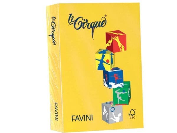Carta colorata FAVINI LE CIRQUE per tutte le tecnologie di stampa 80 g/mý A4 giallo zolfo 200  500 fogli - A71L504