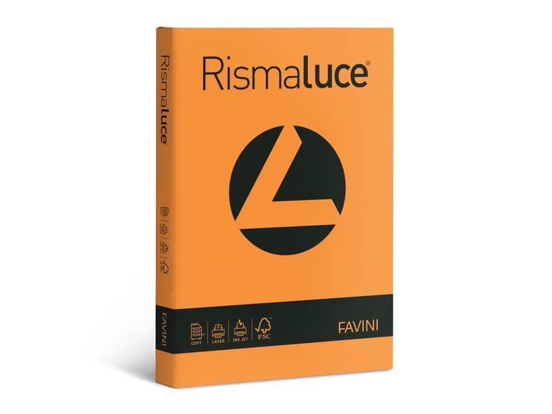 Carta colorata Favini Rismaluce colori forti 90 g/mý A3 arancio Risma da 300 fogli – A66E313