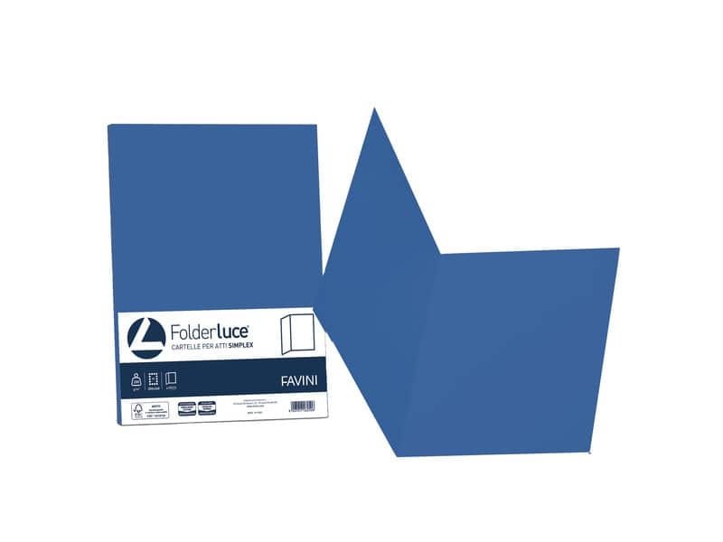 Cartellina semplice Favini FOLDER S cartoncino Simplex Luce&Acqua 200 g/mý 25x34cm blu 62 conf.50 – A50K664