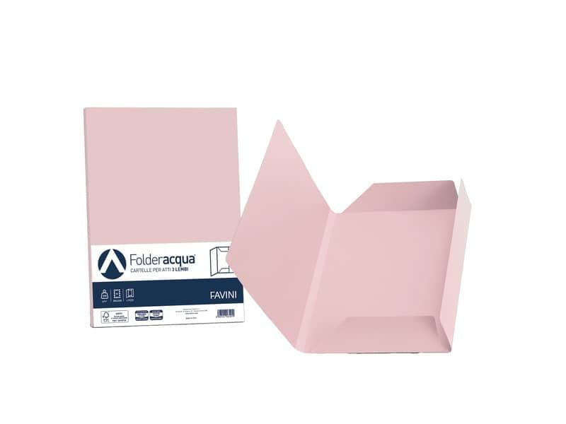 Cartellina 3 lembi Favini FOLDER 3L Luce&Acqua 200 g/mý 24,5×34,5 cm rosa 10  conf.25 – A50S434