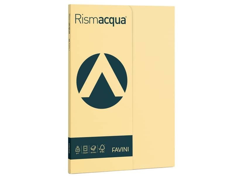 Carta colorata Favini Rismacqua colori tenui 200 g/mý A4 camoscio 02 – Risma da 50 fogli – A69R544