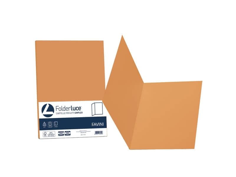 Cartellina semplice FAVINI FOLDER S cartoncino Simplex Luce&Acqua 200 g/mý 25x34cm arancio 56  conf.50 – A50E664