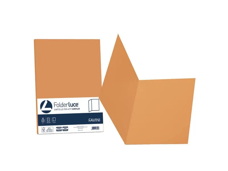 Cartellina semplice FAVINI FOLDER S cartoncino Simplex Luce&Acqua 200 g/mý 25x34cm arancio 56  conf.50 – A50E664